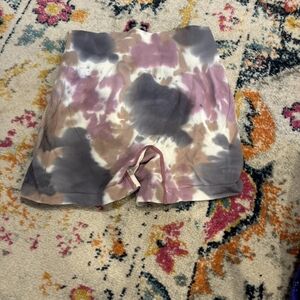 Multi-coloured tie-dye shorts